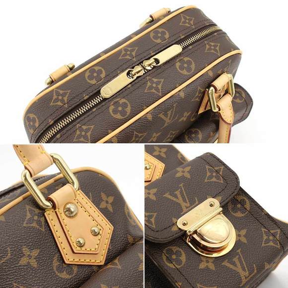 Louis Vuitton Monogram Manhattan PM Handbag Brown Gold Hardware - Picture 7 of 8